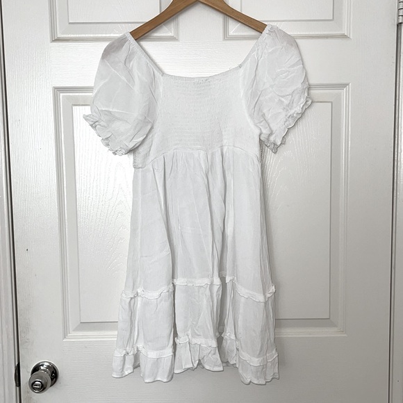 Vintage Y2K boho crochet smocked tiered dress M coastal cowgirl rodeo festival - Picture 2 of 8